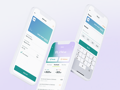 Wallet Management Mobile UI add card app design interface mobile top up transaction ui ux wallet