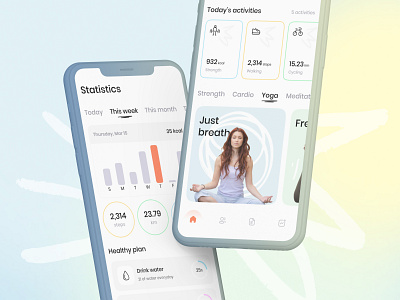 Fitness Mobile UI app chart design fitness health home interface mobile statistic ui ux