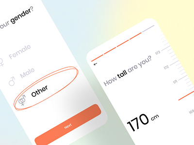 Personal Information Mobile UI app design fitness gender health height information interface mobile personal ui ux