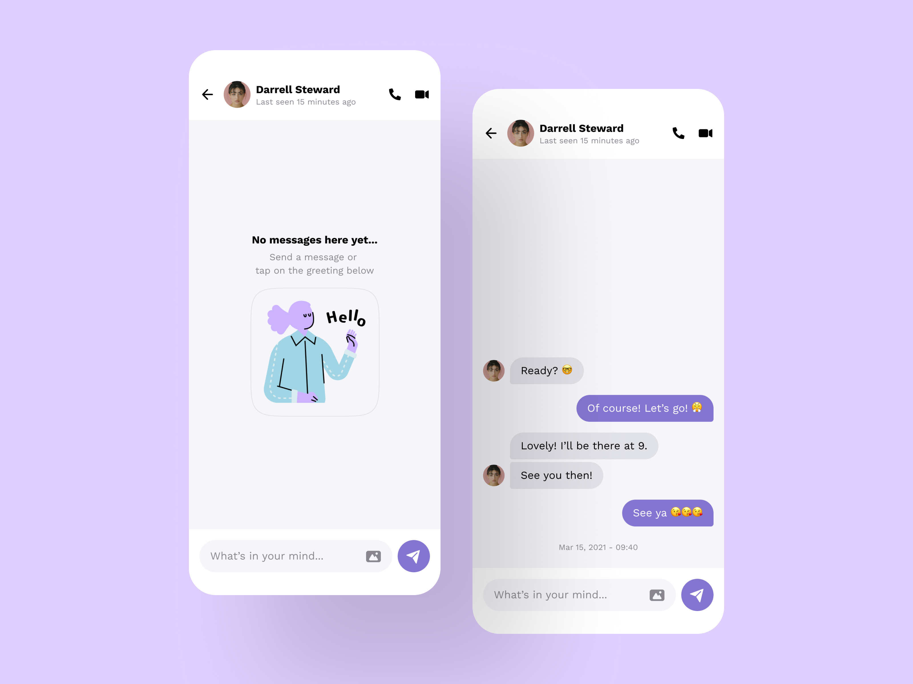 Chat Mobile UI by Aurora Phan on Dribbble