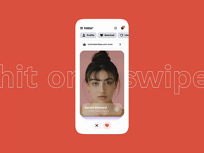 Hit or Swipe Dating Mobile UI animation app dating design home interface love mobile social swipe ui ux