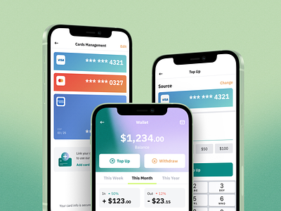 Wallet Management Mobile UI app card design finance interface management mobile ui ux wallet