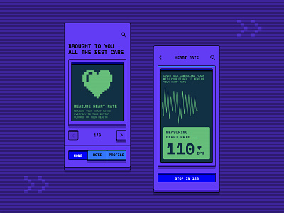 Measure Heart Rate app design ecg health heart interface measure mobile pixel rate ui ux