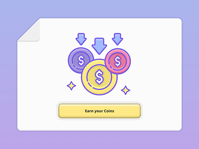 Earn the Coins coins colorful design fun game graphic icon illustration