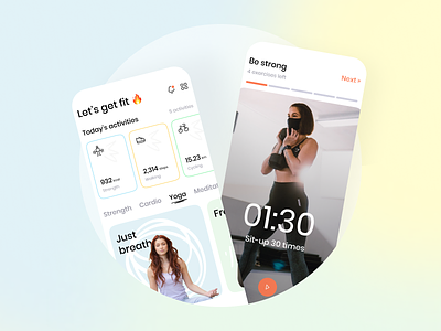 Fitness Mobile UI app design fitness health interface kit mobile ui ux