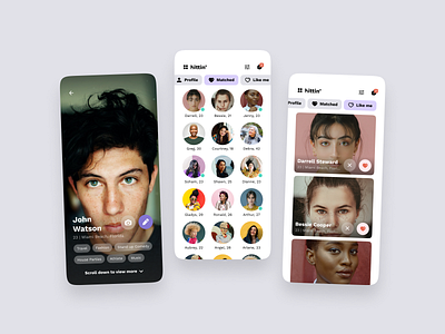 Dating Mobile UI app dating design interface match mobile profile social ui ux