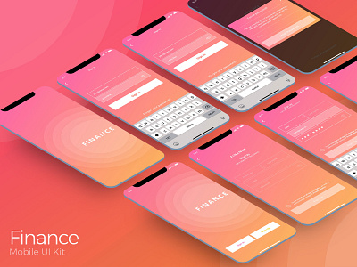 Finance UI app circles design finance app logo minimalist sign in smartphone ui ux vector