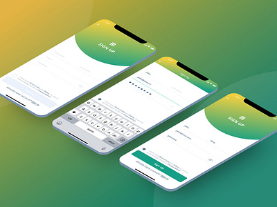 Sign Up Screens UI app circles design finance app log up sign up smartphone ui ux vector