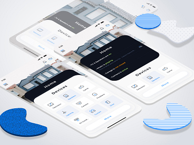 Home Screens for Auroraw (Smart Home) Application app design home screen smarthome smartphone ui ux