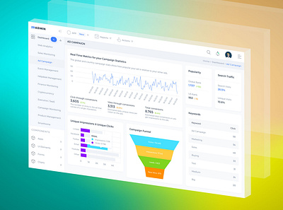 Ad Campaign Admin ad campaign admin dashboard admin template design funnel ui ux