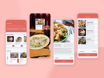 Order Food with AR Mobile UI app augmented reality book clean cuisines food kit light mobile modern order sketch ui ux