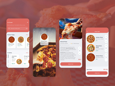 Order Food Mobile UI app book clean food kit light mobile modern order pizza sketch ui ux