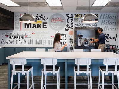 Typographic Wall Mural for San Diego Magazine brand branding font mural office office design type type art typeface typography