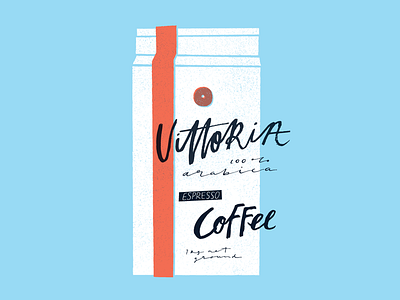Vittoria Coffee hand lettering and illustration