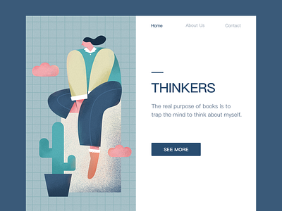 Thinkers girl ui 插图 设计