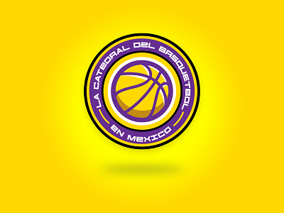 La Catedral Basketball ball basketball basketball logo cathedral purple sports logo yellow