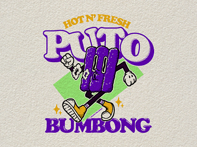 Puto Bumbong cartoon cartoon character design graphic design illustration mascot retro retro mascot vintage vintage mascot