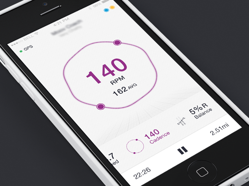 Cadence Concept cadence fitness tracking movement left right app ui ios