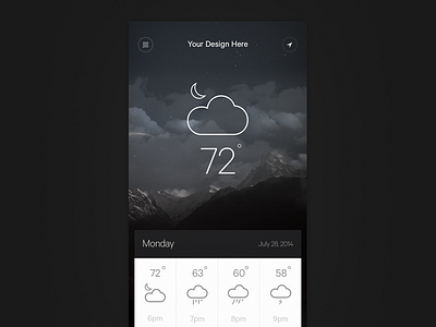 More Weather. For Fun app design gray ios mountains weather white