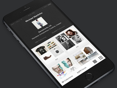 Designspiration (Experimental profile - Old) app exploring fun ios iphone profile ui
