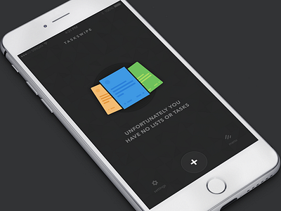 Taskswipe Empty - Dark Theme colorful dark gray ios list mobile productivity task tasking