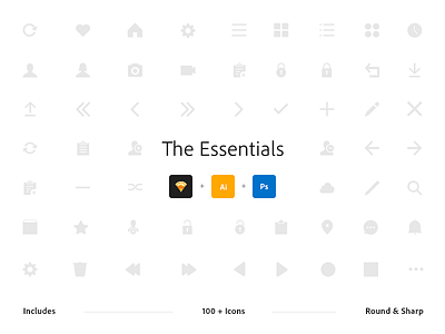 The Essentials design icons iconset mobile round round edge sharp ui ui icons ux ux icons web