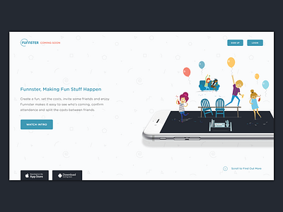 Funnster Website Redesign app friends fun web website