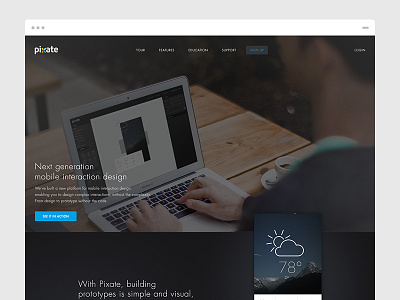Pixate Responsive Web 2014/2015 black blue dark design pixate prototyping responsive tools web
