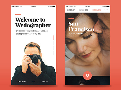 iOS Wedographer app editorial ios mobile photo photography salmon wedding