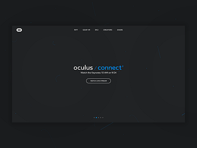 Oculus Connect blue connect facebook gray landing oculus web white