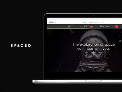 SPACED Homepage (Contest) design moon space spaced spacedchallenge travel ui ux web webdesign