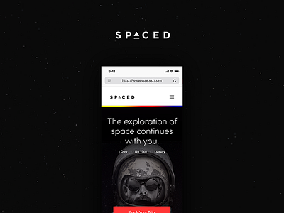 SPACED Mobile Homepage (Contest) design moon space spaced spacedchallenge travel ui ux web webdesign