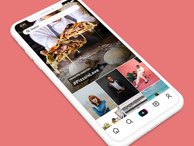 Explore TikTok app design ios mobile pink ui white