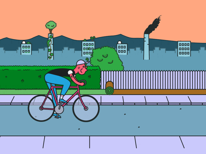 World Environment Day animation bicycle cool cycling environment gif loop motion design