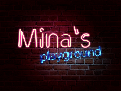 Neon Sign - Mina's Playground fluorescent fluorescent lights neon neon sign neon vector