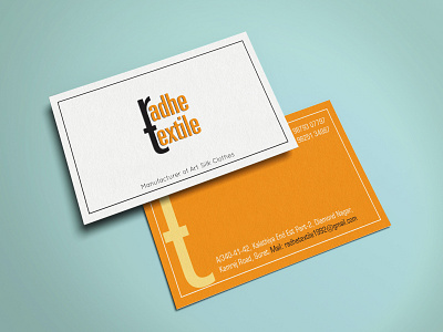 Business Card designed for Radhe Textile ads branding business card card design creative design design graphic design india instagram post logo makemebrand real estate surat