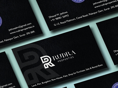 Business Card designed for Rudra Property ads branding business card design graphic design india instagram post logo make me brand real estate surat