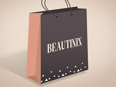 conceptualized paper bag design for Beautinix ads branding business card design graphic design india instagram post logo real estate