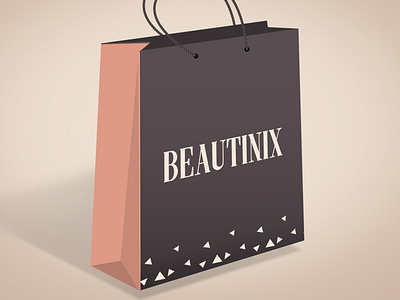 conceptualized paper bag design for Beautinix