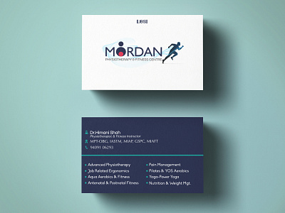 Business Card designed for Mordan Physiotherapy Centre ads branding business card creative card design design graphic design india instagram post logo make me brand real estate surat