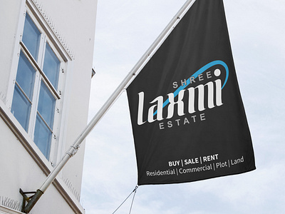 Branding on a Flag concept design for Laxmi Estate branding design graphic design illustration india logo logo design make me brand real estate surat