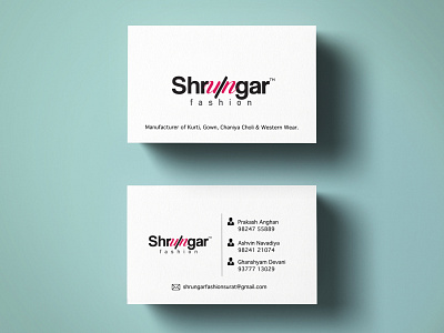 business card designed for shrungar fashion ads branding design graphic design india instagram post logo real estate