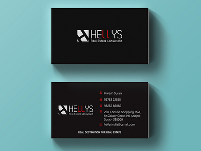 Black Business Card designed for Hellys Real Estate Consultancy