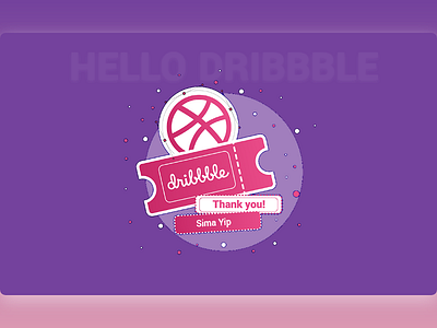 Hello Dribble branding illustration invitation thanks ui vector