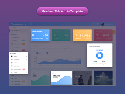 Gradient Able Admin Dashboard