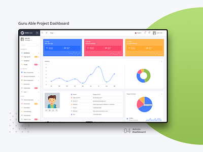 Guru Able Project Dashboard : 04 2018 trends admin dashboard admin design admin panel admin template angular7 angularjs bootstrap 4 branding design icon photoshop project project dashboard project management ui uidesign ux