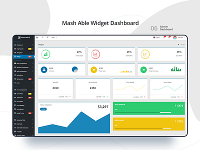 Mash Able Widget Dashboard : 06 2018 trends 2d admin dashboard admin design admin panel admin template angularjs bootstrap 4 branding chart design ui ui ux design uidesign ux