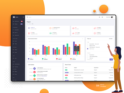 Project: Bhumlu Admin Template 2018 trends admin dashboard admin panel admin template bootstrap 4 branding project project management uidesign