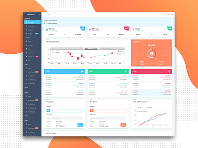 Cryptocurrency Dashboard admin dashboard admin panel admin template branding charts crypto dashboard uidesign