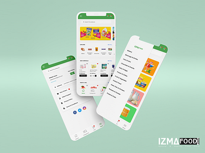 IZMA FOOD Application UI branding design graphic design icon logo ui ux
